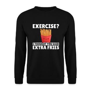 French Fries Lover Fast Food Gifts - Unisex Sweatshirt - black - Front - Alina (178cm) & Michal (187cm)