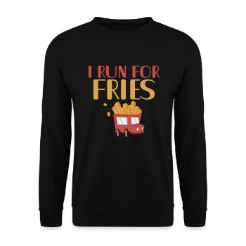 French Fries Lover Fast Food Gifts - Unisex Sweatshirt - black - Front - Alina (178cm) & Michal (187cm)