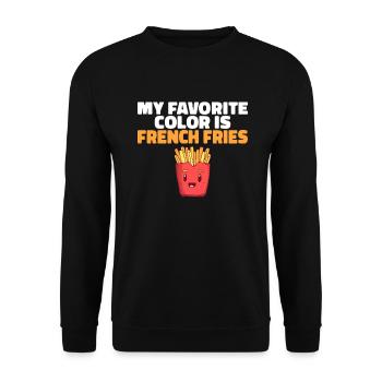 French Fries Lover Fast Food Gifts - Unisex Sweatshirt - black - Front - Alina (178cm) & Michal (187cm)