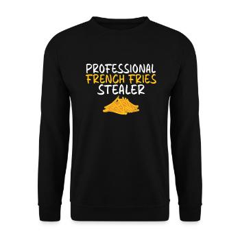 French Fries Lover Fast Food Gifts - Unisex Sweatshirt - black - Front - Alina (178cm) & Michal (187cm)