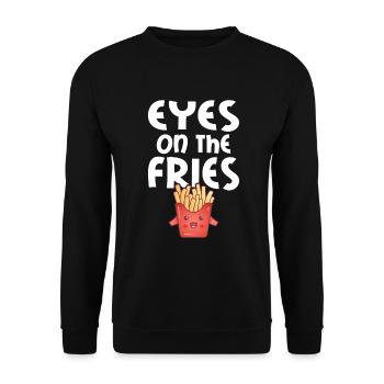 French Fries Lover Fast Food Gifts - Unisex Sweatshirt - black - Front - Alina (178cm) & Michal (187cm)