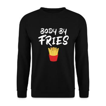 French Fries Lover Fast Food Gifts - Unisex Sweatshirt - black - Front - Alina (178cm) & Michal (187cm)
