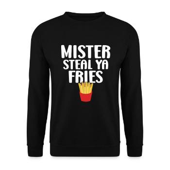 French Fries Lover Fast Food Gifts - Unisex Sweatshirt - black - Front - Alina (178cm) & Michal (187cm)