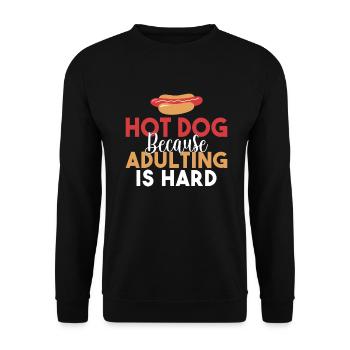 Hotdog Lover Hot Dogs Gifts - Unisex Sweatshirt - black - Front - Alina (178cm) & Michal (187cm)
