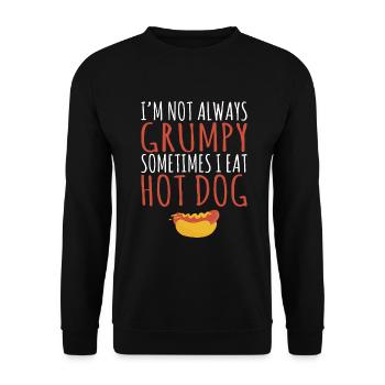 Hotdog Liebhaber Hot Dogs Geschenke - Unisex Pullover - Schwarz - Vorne - Alina (178cm) & Michal (187cm)