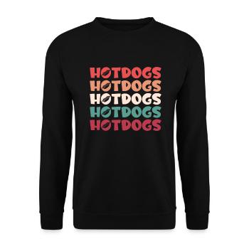 Hotdog Lover Hot Dogs Gifts - Unisex Sweatshirt - black - Front - Alina (178cm) & Michal (187cm)