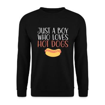 Hotdog Liebhaber Hot Dogs Geschenke - Unisex Pullover - Schwarz - Vorne - Alina (178cm) & Michal (187cm)