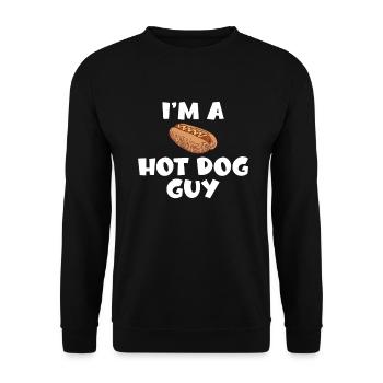 Hotdog Liebhaber Hot Dogs Geschenke - Unisex Pullover - Schwarz - Vorne - Alina (178cm) & Michal (187cm)