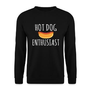 Hotdog Liebhaber Hot Dogs Geschenke - Unisex Pullover - Schwarz - Vorne - Alina (178cm) & Michal (187cm)