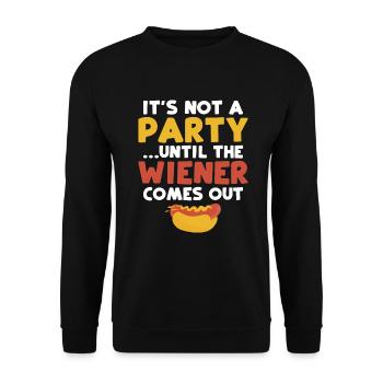 Hotdog Liebhaber Hot Dogs Geschenke - Unisex Pullover - Schwarz - Vorne - Alina (178cm) & Michal (187cm)