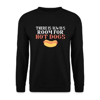 Hotdog Liebhaber Hot Dogs Geschenke - Unisex Pullover - Schwarz - Vorne - Alina (178cm) & Michal (187cm)