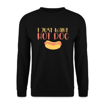 Hotdog Lover Hot Dogs Gifts - Unisex Sweatshirt - black - Front - Alina (178cm) & Michal (187cm)