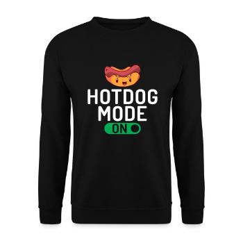 Hotdog Liebhaber Hot Dogs Geschenke - Unisex Pullover - Schwarz - Vorne - Alina (178cm) & Michal (187cm)