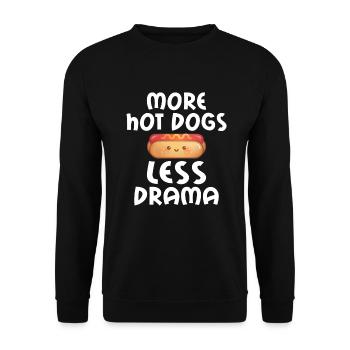 Hotdog Liebhaber Hot Dogs Geschenke - Unisex Pullover - Schwarz - Vorne - Alina (178cm) & Michal (187cm)