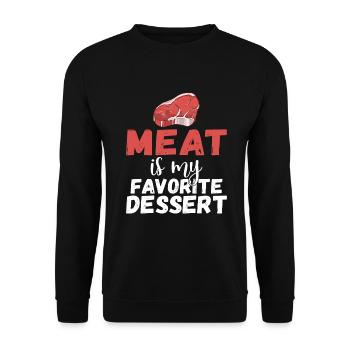 BBQ Grill Rindfleisch Liebhaber Geschenke - Unisex Pullover - Schwarz - Vorne - Alina (178cm) & Michal (187cm)