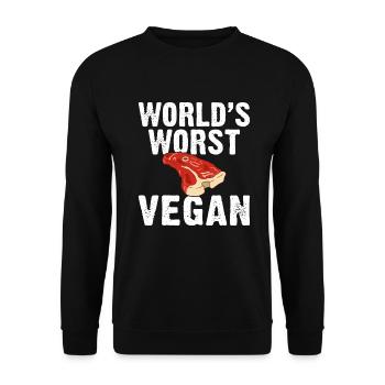 BBQ Grill Rindfleisch Liebhaber Geschenke - Unisex Pullover - Schwarz - Vorne - Alina (178cm) & Michal (187cm)