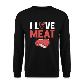 BBQ Grill Boeuf Viande Amoureux Cadeaux - Sweat-shirt Unisexe - noir - Devant - Alina (178cm) & Michal (187cm)