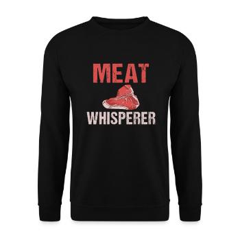BBQ Grill Rindfleisch Fleischliebhaber Geschenke - Unisex Pullover - Schwarz - Vorne - Alina (178cm) & Michal (187cm)