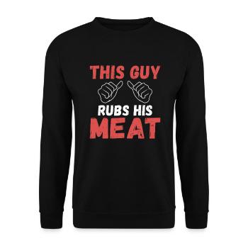 BBQ Grill Rindfleisch Liebhaber Geschenke - Unisex Pullover - Schwarz - Vorne - Alina (178cm) & Michal (187cm)