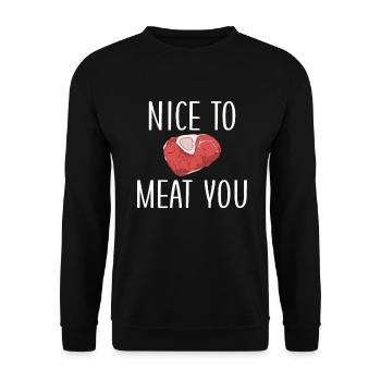BBQ Grill Boeuf Viande Amoureux Cadeaux - Sweat-shirt Unisexe - noir - Devant - Alina (178cm) & Michal (187cm)