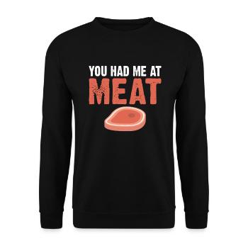 BBQ Grill Beef Meat Lovers Gifts - Unisex Sweatshirt - black - Front - Alina (178cm) & Michal (187cm)