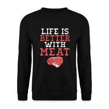 BBQ Grill Boeuf Viande Amoureux Cadeaux - Sweat-shirt Unisexe - noir - Devant - Alina (178cm) & Michal (187cm)