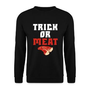 BBQ Grill Rindfleisch Liebhaber Geschenke - Unisex Pullover - Schwarz - Vorne - Alina (178cm) & Michal (187cm)
