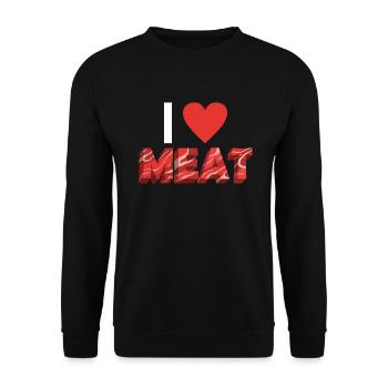 BBQ Grill Rindfleisch Liebhaber Geschenke - Unisex Pullover - Schwarz - Vorne - Alina (178cm) & Michal (187cm)