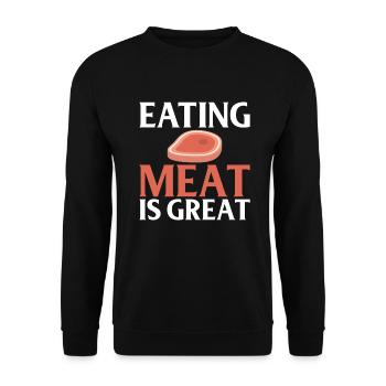 BBQ Grill Rindfleisch Liebhaber Geschenke - Unisex Pullover - Schwarz - Vorne - Alina (178cm) & Michal (187cm)