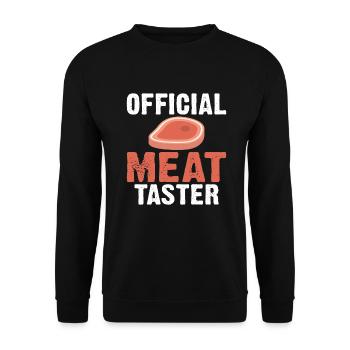 BBQ Grill Rindfleisch Liebhaber Geschenke - Unisex Pullover - Schwarz - Vorne - Alina (178cm) & Michal (187cm)