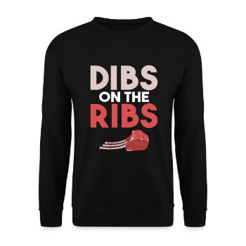 BBQ Grill Rindfleisch Liebhaber Geschenke - Unisex Pullover - Schwarz - Vorne - Alina (178cm) & Michal (187cm)