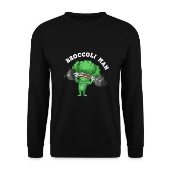 Broccoli Pumps Fitness Gift - Unisex Sweatshirt - black - Front - Alina (178cm) & Michal (187cm)