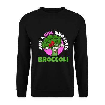 Just a girl who loves broccoli - Unisex Sweatshirt - black - Front - Alina (178cm) & Michal (187cm)