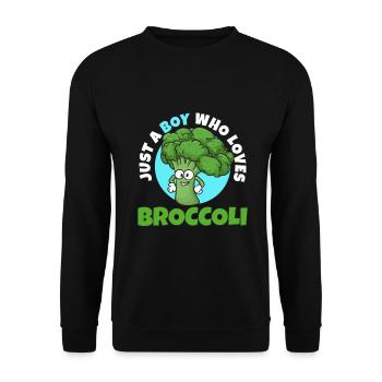 Just a boy who loves broccoli - Unisex Sweatshirt - black - Front - Alina (178cm) & Michal (187cm)
