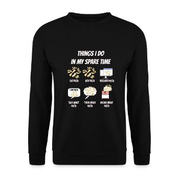 Pasta Nudeln Italien Geschenk - Unisex Pullover - Schwarz - Vorne - Alina (178cm) & Michal (187cm)
