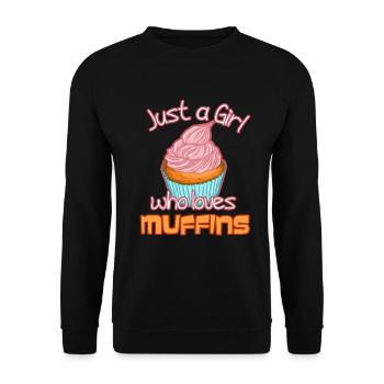 Just a girl who loves muffins - Unisex Sweatshirt - black - Front - Alina (178cm) & Michal (187cm)
