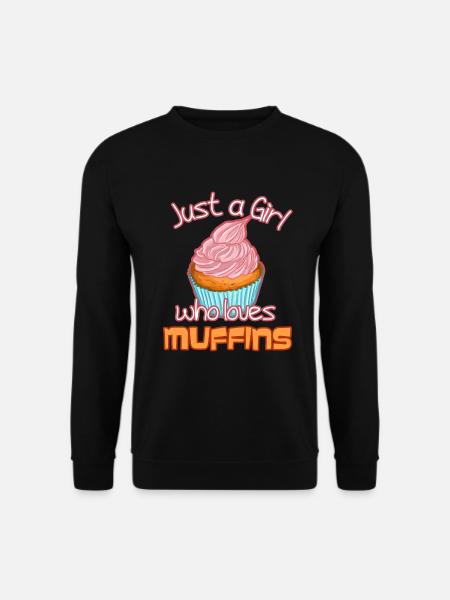 Nur ein Mädchen, das Muffins liebt - Unisex Pullover - Schwarz