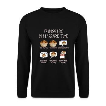Things I make in my spare time Muffin - Unisex Sweatshirt - black - Front - Alina (178cm) & Michal (187cm)