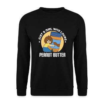 Erdnussbutter Peanut Butter - Unisex Pullover - Schwarz - Vorne - Alina (178cm) & Michal (187cm)
