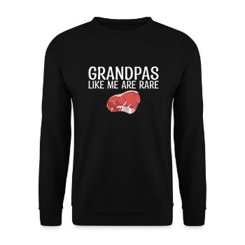 BBQ Grill Rindfleisch Liebhaber Geschenke - Unisex Pullover - Schwarz - Vorne - Alina (178cm) & Michal (187cm)