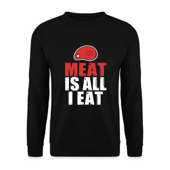 BBQ Grill Rindfleisch Liebhaber Geschenke - Unisex Pullover - Schwarz - Vorne - Alina (178cm) & Michal (187cm)