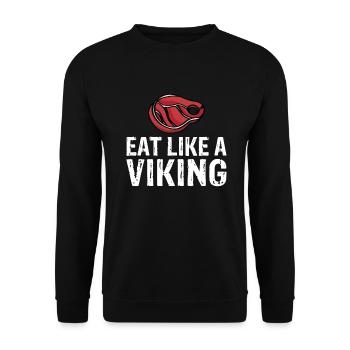 BBQ Grill Rindfleisch Liebhaber Geschenke - Unisex Pullover - Schwarz - Vorne - Alina (178cm) & Michal (187cm)