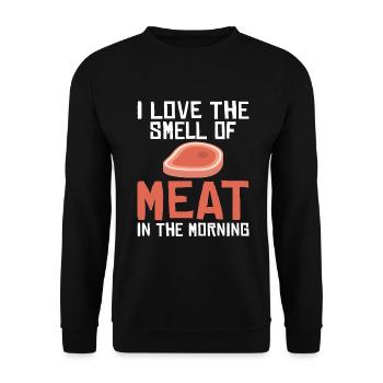 BBQ Grill Rindfleisch Liebhaber Geschenke - Unisex Pullover - Schwarz - Vorne - Alina (178cm) & Michal (187cm)