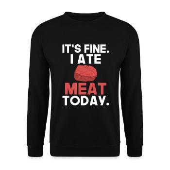 BBQ Grill Rindfleisch Liebhaber Geschenke - Unisex Pullover - Schwarz - Vorne - Alina (178cm) & Michal (187cm)
