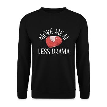 BBQ Grill Rindfleisch Liebhaber Geschenke - Unisex Pullover - Schwarz - Vorne - Alina (178cm) & Michal (187cm)