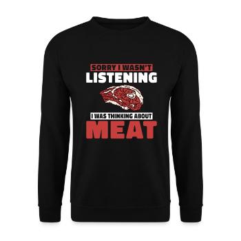 BBQ Grill Boeuf Viande Amoureux Cadeaux - Sweat-shirt Unisexe - noir - Devant - Alina (178cm) & Michal (187cm)