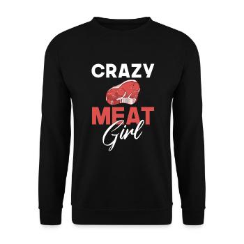 BBQ Grill Rindfleisch Liebhaber Geschenke - Unisex Pullover - Schwarz - Vorne - Alina (178cm) & Michal (187cm)