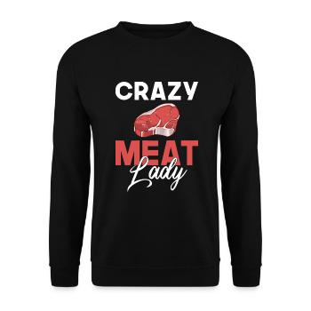 BBQ Grill Rindfleisch Liebhaber Geschenke - Unisex Pullover - Schwarz - Vorne - Alina (178cm) & Michal (187cm)