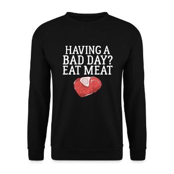 BBQ Grill Rindfleisch Liebhaber Geschenke - Unisex Pullover - Schwarz - Vorne - Alina (178cm) & Michal (187cm)