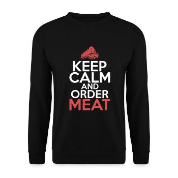 BBQ Grill Rindfleisch Liebhaber Geschenke - Unisex Pullover - Schwarz - Vorne - Alina (178cm) & Michal (187cm)